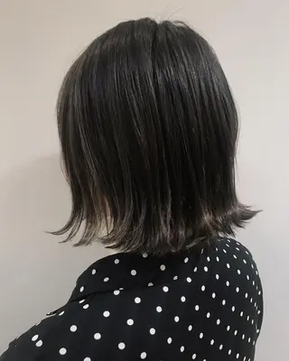 ミディアム カラー パーマ ヘアアレンジ 松田 亮葉のヘアスタイル