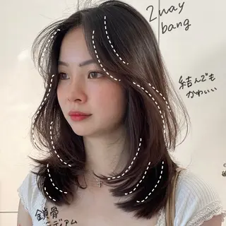 ミディアム カラー レイヤー/ブリーチ ♥️【木坂 桃歌】のヘアスタイル