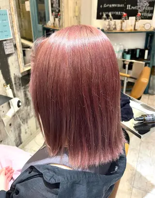 ミディアム カラー 🩷ྀི暖色カラー 🫧ྀིススマゴチヨのヘアスタイル