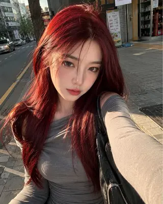 ロング 🍒韓国y2k暖色 NO.1🍒REAのヘアスタイル