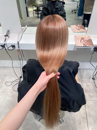 カラー hana🍑 ブリーチなしピンクのヘアスタイル