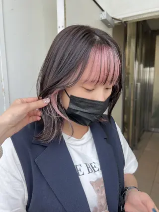 ミディアム カラー mood 髪質改善 ダブルカラーのヘアスタイル