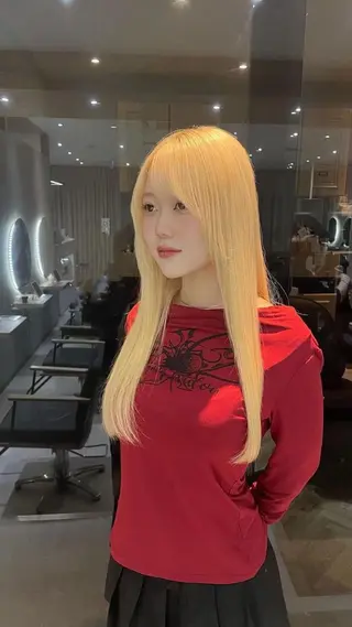 ロング ハッシュカット🖤✨ 顔周り/韓国ヘアのヘアスタイル