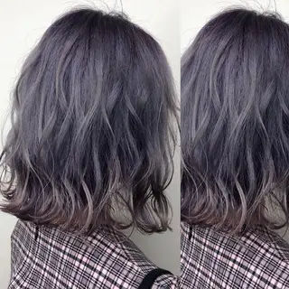 ミディアム カラー ヘアアレンジ 韓国レイヤーカット/ 儚げカラーチナツのヘアスタイル