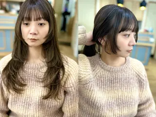 ロング カラー パーマ メンズ キッズ 似合せレイヤー/ 柔らか透明感カラーのヘアスタイル