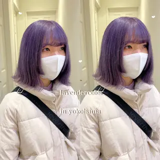 セミロング カラー シールエクステ横浜 🐏☁️miminaのヘアスタイル