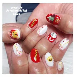 ミディアム ネイル 🐾enen style 🐾のネイルデザイン