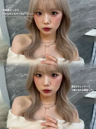 セミロング カラー 🤍韓国風レイヤー/ 艶髪🤍鳥越美羽のヘアスタイル