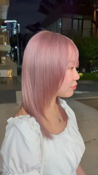 セミロング セイショウ__表参道 カラーブリーチ✨のヘアスタイル