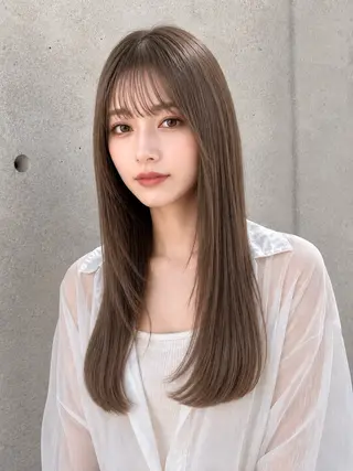 ロング カラー 髪質改善 縮毛矯正/ レイヤー/銀座/本木のヘアスタイル