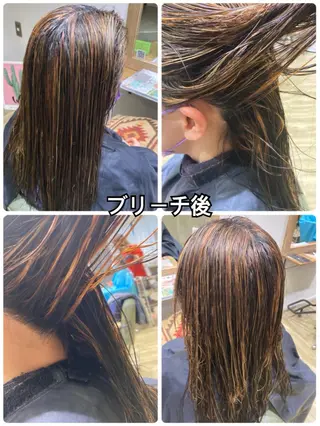 セミロング あやか 白髪ぼかしハイライトのヘアスタイル