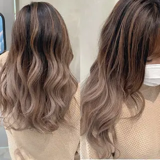 セミロング カラー 韓国透明感カラー 髪質改善🫧のヘアスタイル
