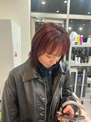 ミディアム カラー ボブ/透明感カラー 🧸YUI❤️のヘアスタイル