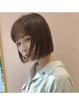 ショート 顔周りカットレイヤー 髪質改善 くまーのヘアスタイル