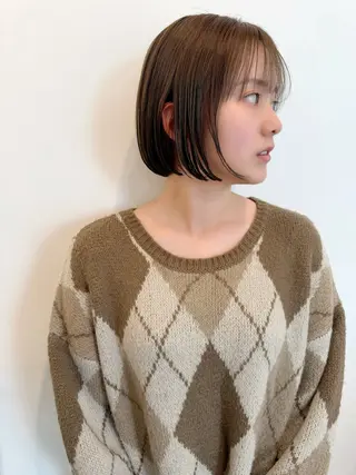 ミディアム カラー 上原 隼のヘアスタイル