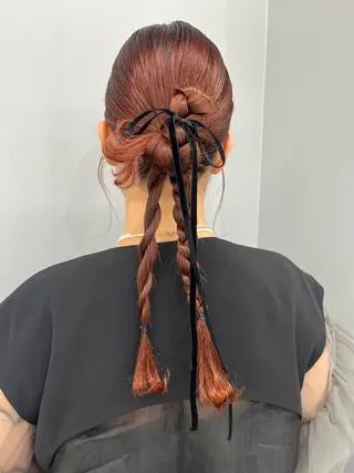 ヘアアレンジ 🐩透明感ミルクティ ーピンクニイナ🐩のヘアスタイル
