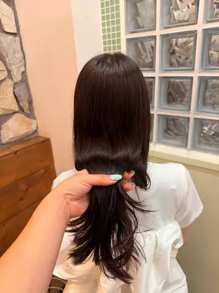 ロング カラー 顔周りレイヤー☆ スパ☆石上遥楓のヘアスタイル
