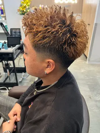 ショート パーマ メンズ 暖色カラー/日韓ヘア 🍩KAISEIのヘアスタイル