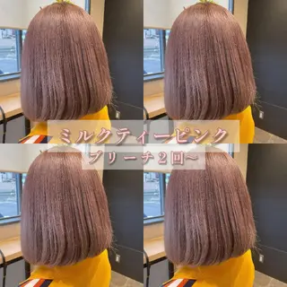 セミロング カラー キッズ メンズ ブリーチカラー/ 美髪矯正/佐伯 駿のヘアスタイル
