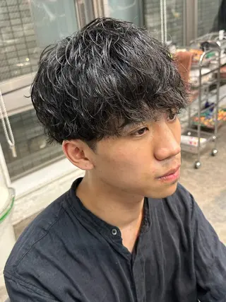 パーマ メンズ fifth/原宿/ カットモデル/カズのヘアスタイル