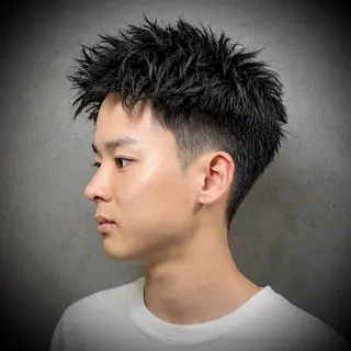 ショート パーマ メンズ スパイキーショート 心斎橋【戸兵吏駒】のヘアスタイル