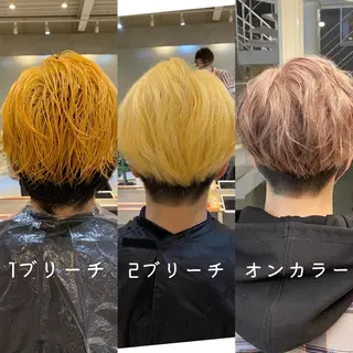 ショート カラー メンズ ハイトーン×似合わせ 🌱中川慎之介のヘアスタイル