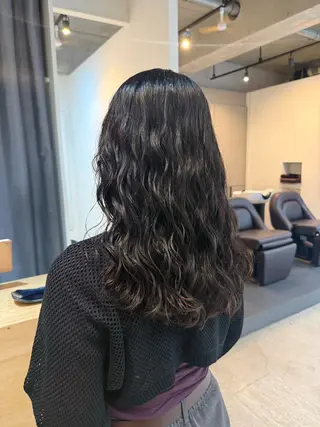 セミロング 🌿朝5分でお洒落 パーマスタイル🌿のヘアスタイル