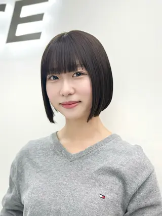 ショート カラー ヘアアレンジ 縮毛矯正🤍 盛れるボブ/ひかりのヘアスタイル