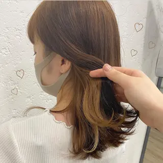 ミディアム カラー 小顔カット/艶 カラー特化♡MIHOのヘアスタイル