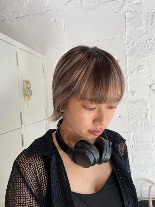 ショート カラー ヘアアレンジ 🎀レイヤー 透明感 カラーyuuri🎀のヘアスタイル