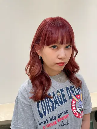 セミロング カラー たなか こころ🎀のヘアスタイル