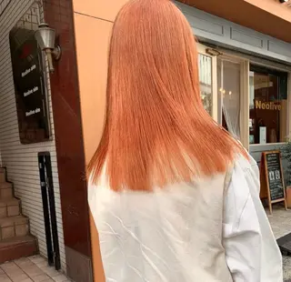 セミロング 💗暖色/ブリーチ/ レイヤー/横浜/メイのヘアスタイル