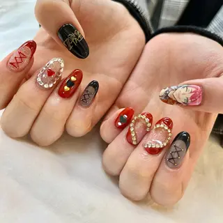 ロング 池袋痛ネイル Nok. 渡辺のネイルデザイン