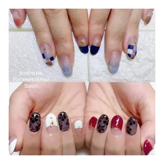 ミディアム ネイル 🐾enen style 🐾のネイルデザイン