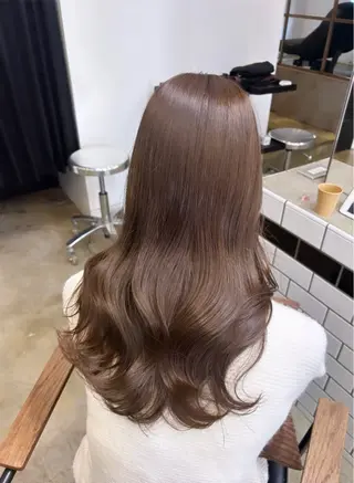 ロング カラー 🌷ラベンダーピンク 顔まわり🌷ねいろのヘアスタイル