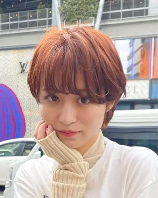 ショート カラー パーマ 艶髪/ショート/ ボブ/なつきのヘアスタイル