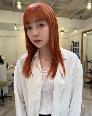 カラー ブリーチカラー🎀 韓国風/寺門美優のヘアスタイル