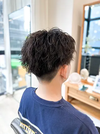 パーマ メンズ ブリーチカラー🔥 パーマ【佐々木凌平】のヘアスタイル