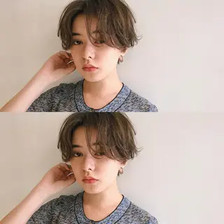ショート カラー パーマ ヘアアレンジ 松田 亮葉のヘアスタイル