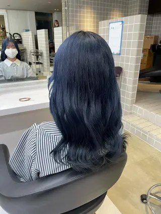 ミディアム カラー パーマ ヘアアレンジ メンズ キッズ ネイル マツエク・マツパ アイブロウ 🦋縮毛/韓国レイヤ ー/透明感カラー🦋のヘアスタイル