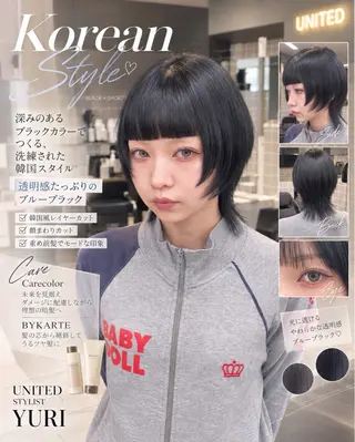 カラー 🫐韓国レイヤー |透明感艶髪🖤のヘアスタイル