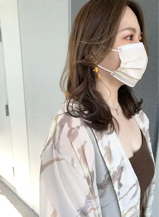 ミディアム カラー 樫原裕二/似合わせ カット/透明感カラーのヘアスタイル