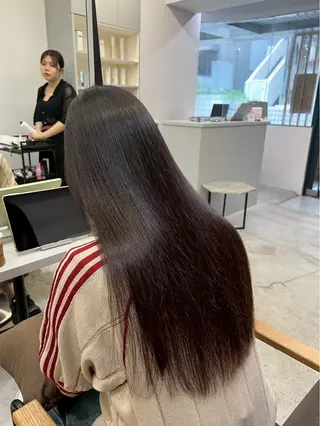 ロング パーマ 🍒モテ暖色カラー × うる艶✧ ゆなのヘアスタイル