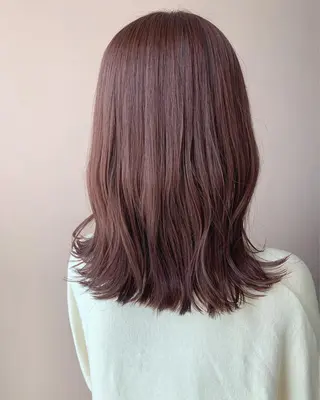 セミロング カラー hubhair レイヤー/透明感のヘアスタイル