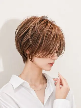 ショート カラー パーマ KAKKY/ショート レイヤー/千種/池下のヘアスタイル