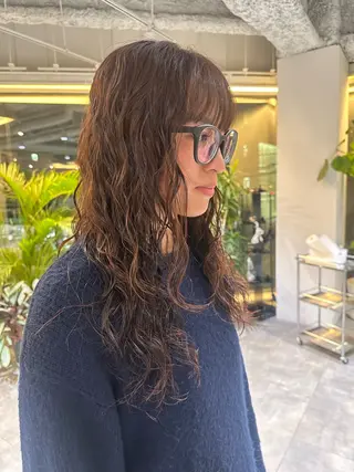 ロング パーマ ブリーチ/パーマ nanoのヘアスタイル