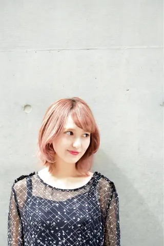 ミディアム カラー パーマ ボブ/ショート得意 安西駿一　【銀座】のヘアスタイル