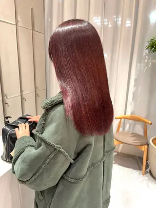 セミロング カラー minami🪷 暖色カラーのヘアスタイル