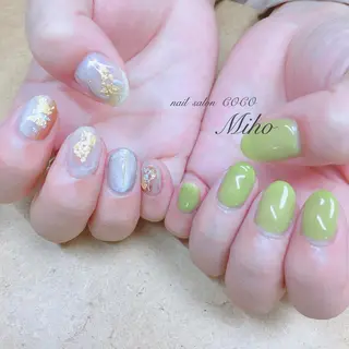 ミディアム カラー パーマ ヘアアレンジ メンズ キッズ ネイル マツエク・マツパ nail Berunaのネイルデザイン