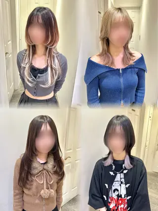 ロング ミユ🎀長さ出し 🎨デザインカラーのヘアスタイル